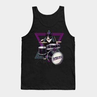 Cat playing drums Tank Top